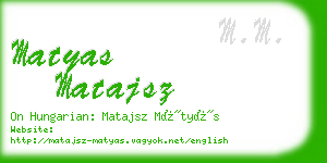 matyas matajsz business card